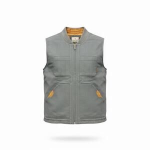 Legendary Whitetails Vest Mens L Gray Canvas Concealed Carry Workwear Quilted
